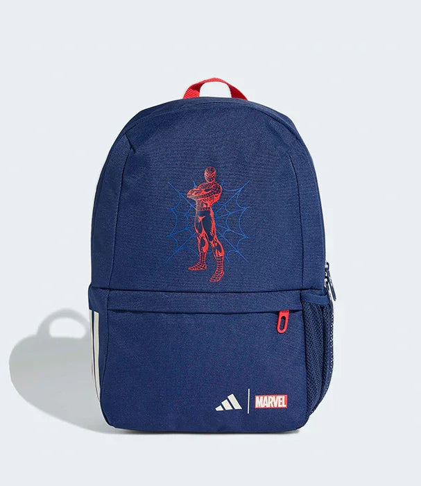 תיק גב כחול בעיצוב ספיידרמן של אדידס ומארוול, על רקע לבן, CHOZEN
