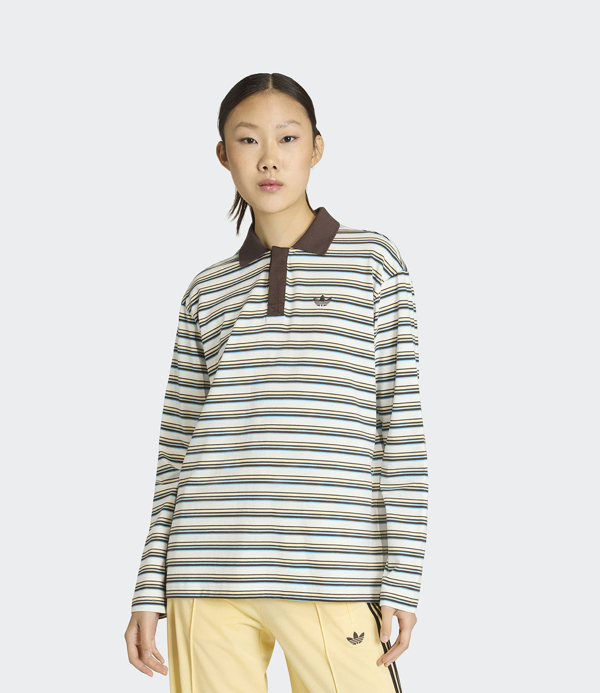 אדידס חולצה פולו ארוכה STRIPED LS POLO לנשים