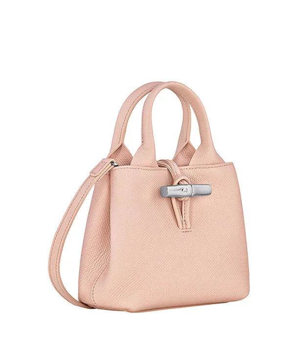 תיק יד מעור ורוד בהיר עם רצועה קצרה וסוגר מתכת, אופנה יוקרתית CHOZEN