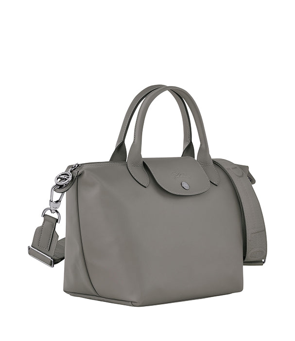 לונגשאמפ תיק יד קטן מעור Le Pliage Xtra אפור