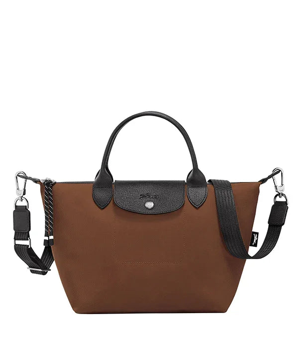 תיק יד חום עם רצועות שחורות לעיצוב אופנתי, מבית CHOZEN מותגים מובילים