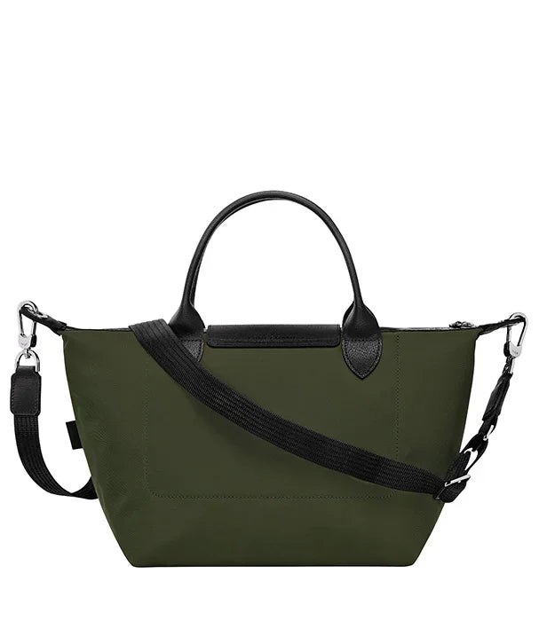 תיק יד ירוק כהה עם ידיות ועיטורים שחורים, רצועה מתכווננת, CHOZEN מותגים מובילים