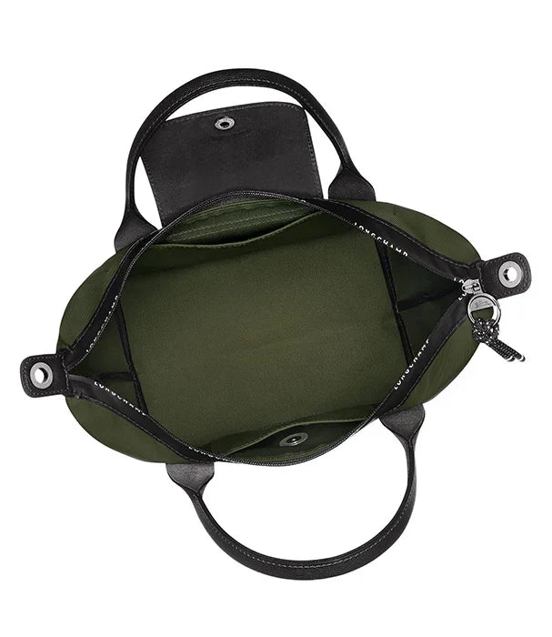 מבט מלמעלה לתיק יד ירוק עם רצועות שחורות, מבית CHOZEN, עיצוב אופנתי ואחסון נוח