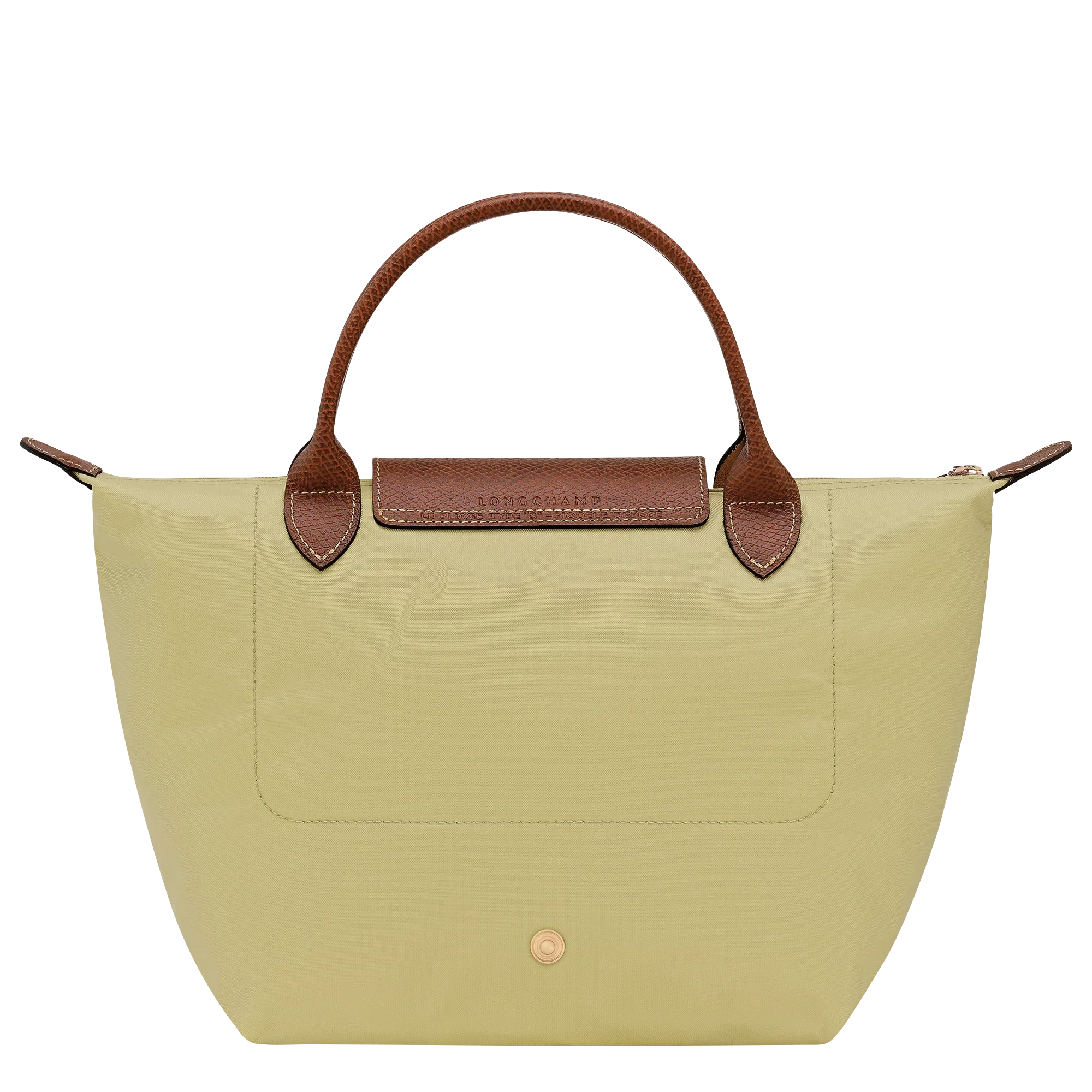 תיק יד לנשים מבד בז' עם ידיות עור חומות, מבית מותג יוקרה ב-CHOZEN