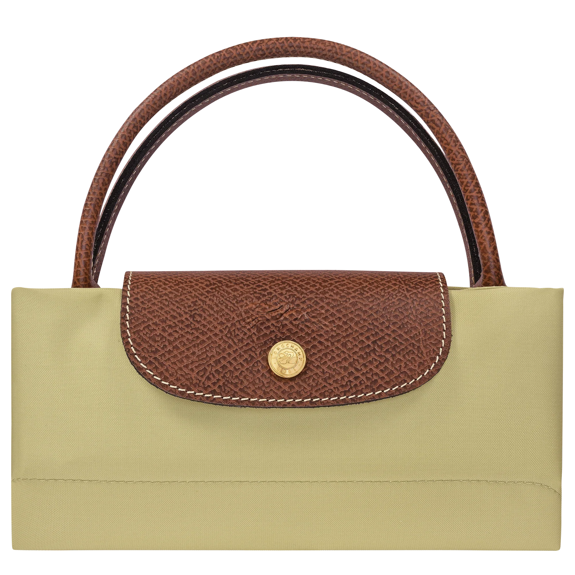 תיק יד מעוצב בצבע בז' עם ידיות עור חומות, מוצר יוקרה מבית CHOZEN