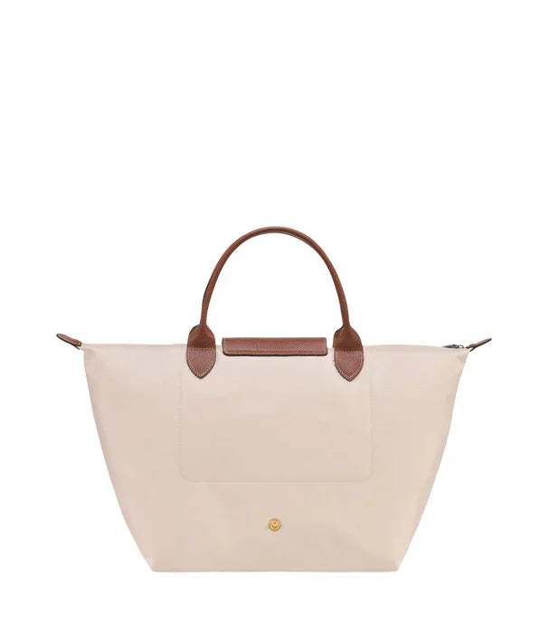 תיק יד אלגנטי בצבע בז' עם ידיות עור חום, אופנה CHOZEN, קולקציה מובילה