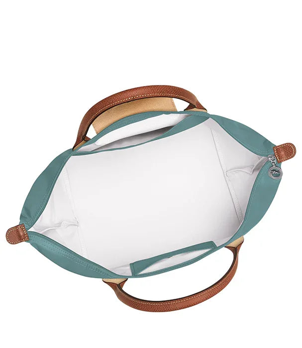 תיק יד אופנתי בצבע ירוק עם ידיות חום ועיצוב פנימי מרווח, בלעדי ל-CHOZEN