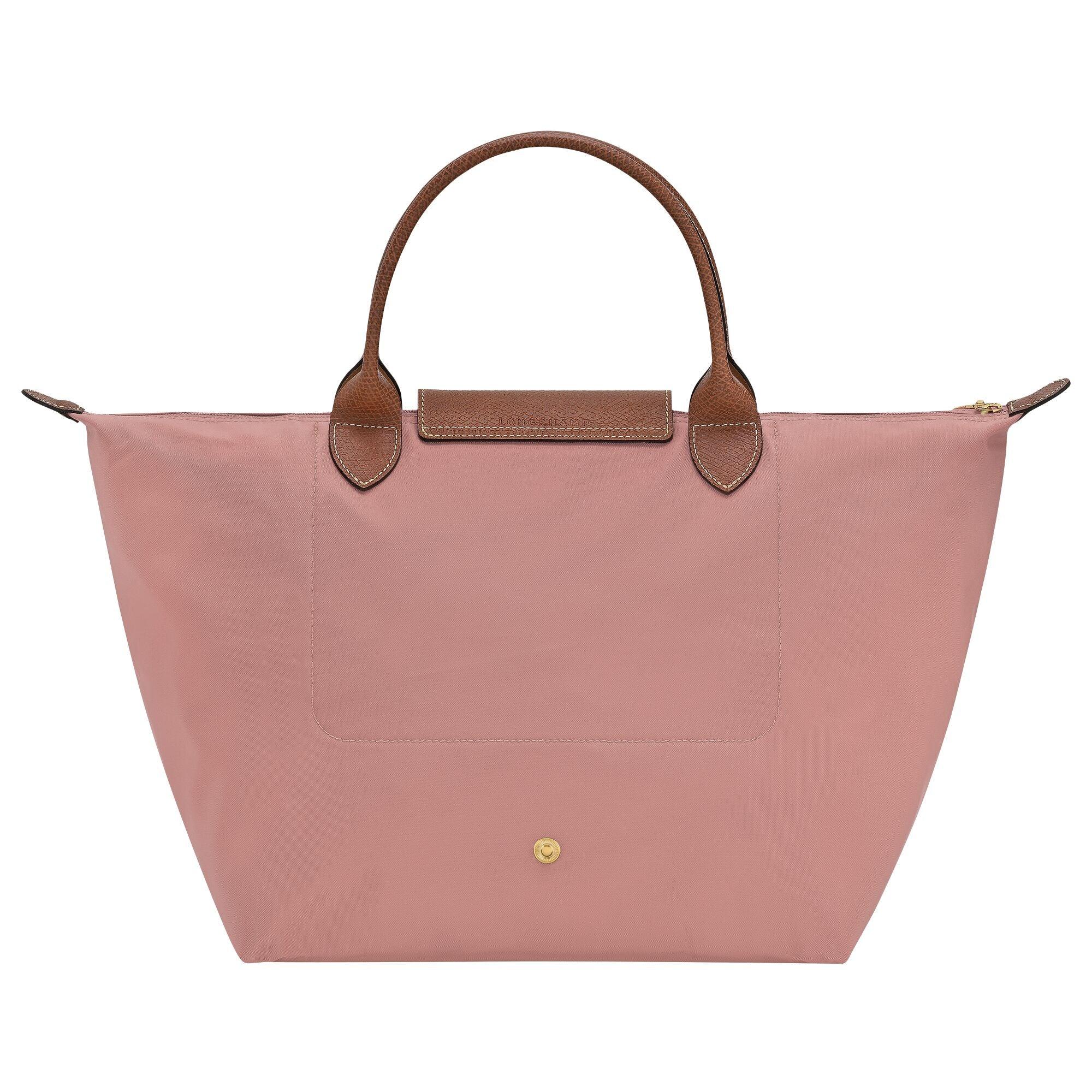 תיק יד ורוד עם ידיות עור חומות, עיצוב יוקרתי, מבית CHOZEN מותגים מובילים