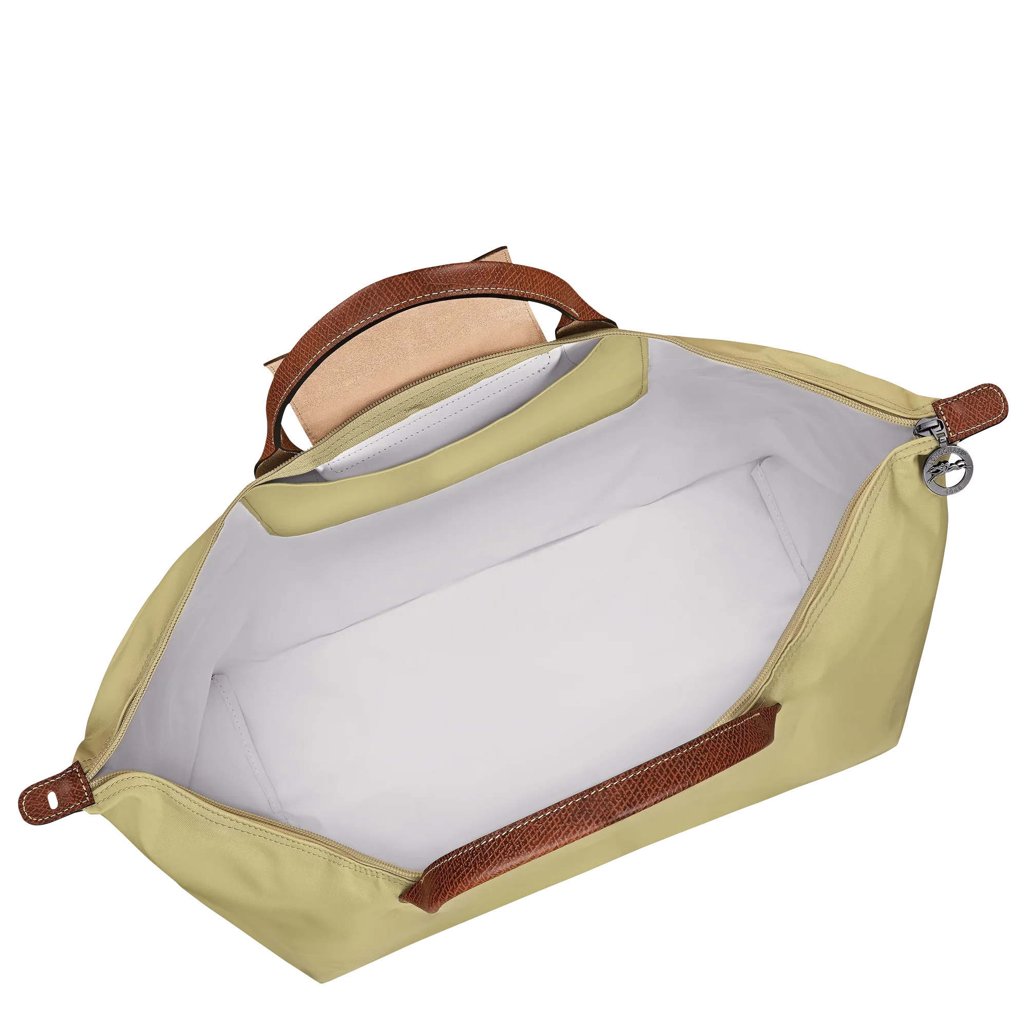 תיק פתוח עם ציפוי פנימי לבן וידיות עור, עיצוב יוקרתי מחנות המותגים CHOZEN