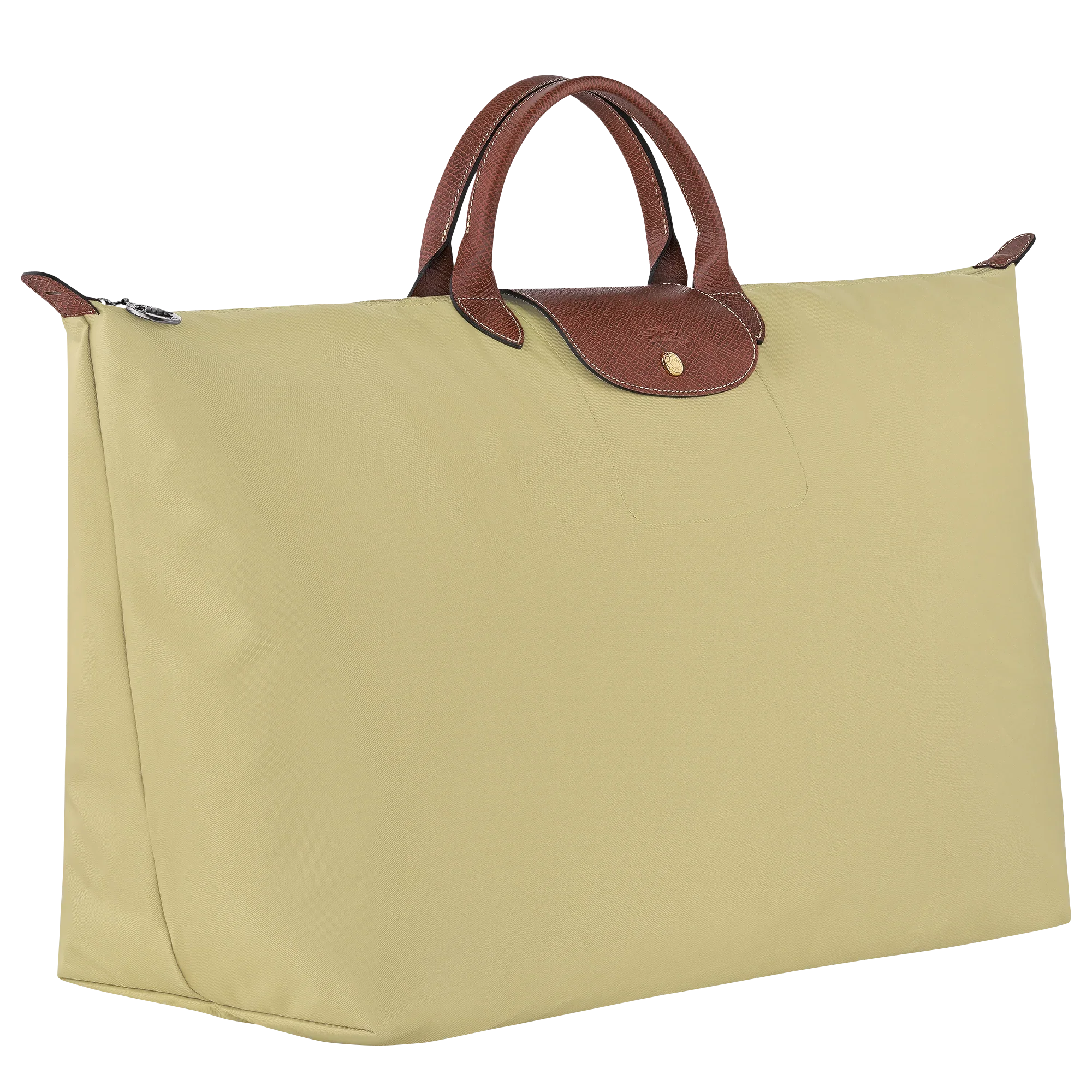 תיק נשיאה גדול מבד בצבע בז' עם ידיות עור חומות, CHOZEN מותגים מובילים