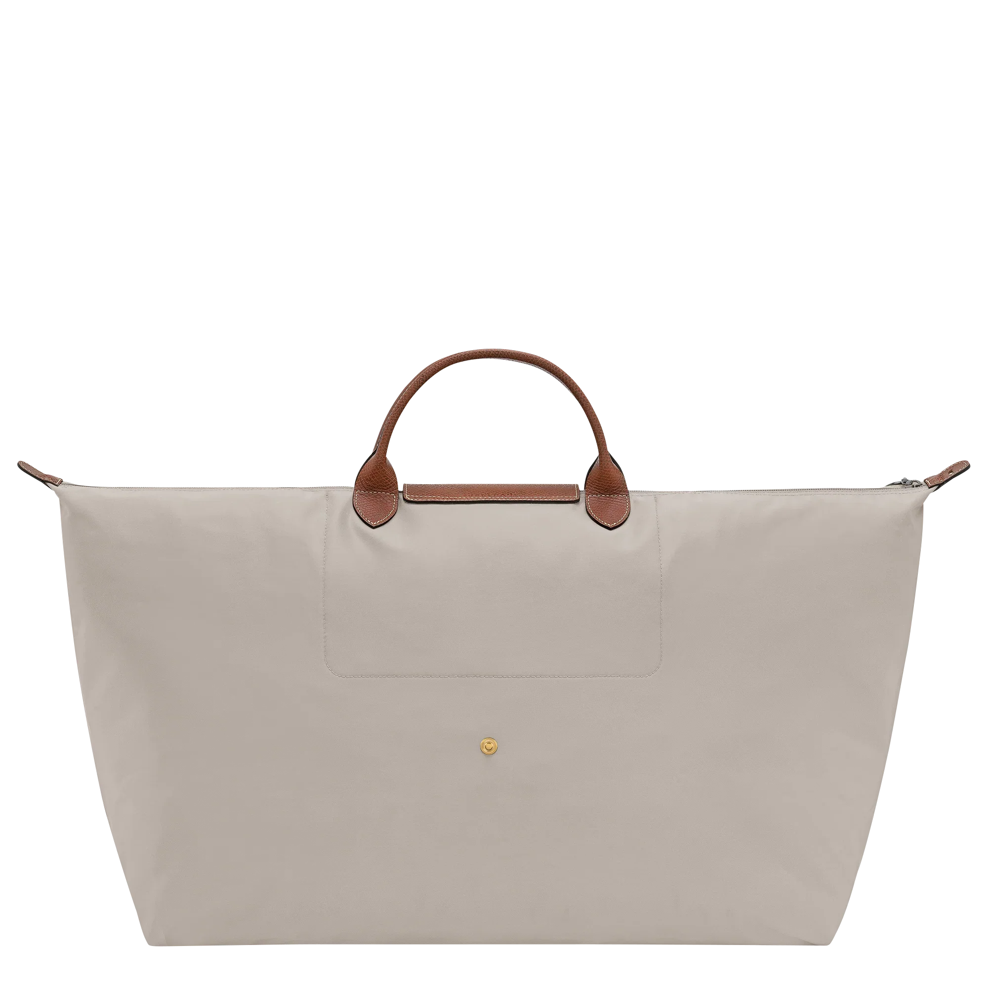 תיק נסיעות יוקרתי בצבע בז' עם ידיות עור חום, מוצר מבית קבוצת אלפא ב-CHOZEN