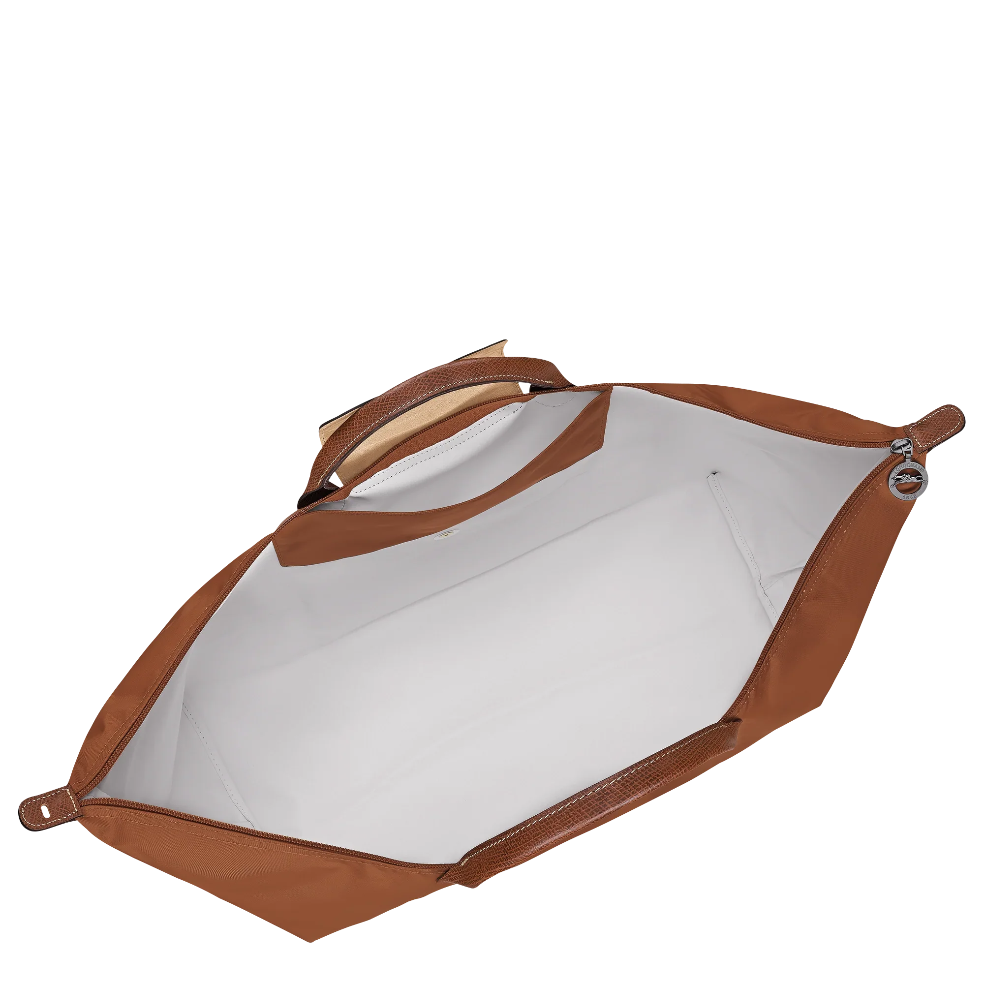 פנים תיק חום אופנתי עם תא פנימי, מבית מותג יוקרתי באתר CHOZEN