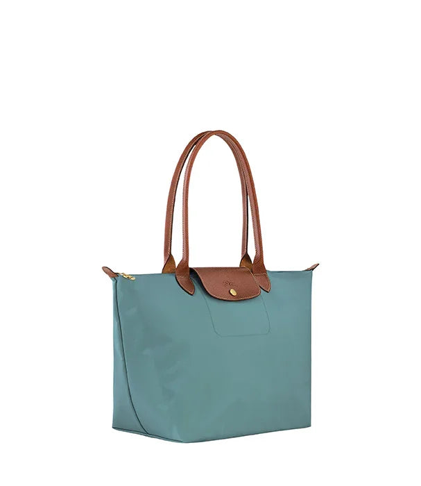 תיק כתף אופנתי בצבע טורקיז עם ידיות ועיטורים חומים, CHOZEN מותגים מובילים