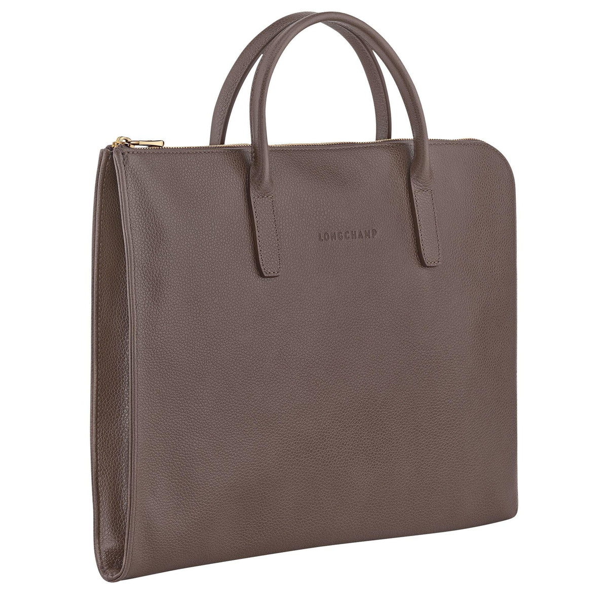 תיק עסקים מעור חום LONGCHAMP עם ידיות קצרות, עיצוב אלגנטי, נמכר באתר CHOZEN
