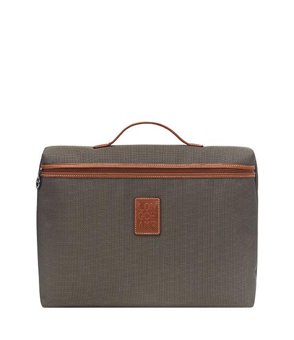 נרתיק נסיעות אפור עם רוכסן וחבק עור חום, CHOZEN, תיק איכותי מבית קבוצת אלפא