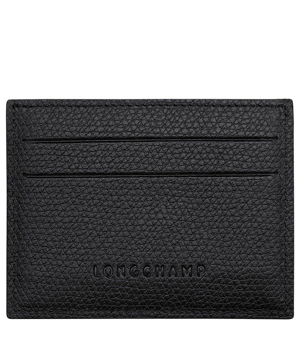 לונגשאמפ ארנק כרטיסים מעור Le Roseau שחור