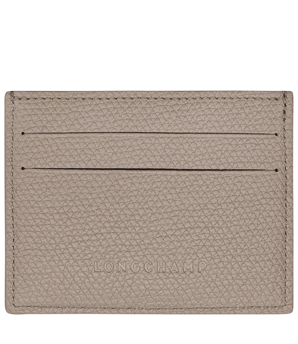 מחזיק כרטיסי עור אפור של LONGCHAMP, עיצוב קלאסי, מותג יוקרה ב-CHOZEN