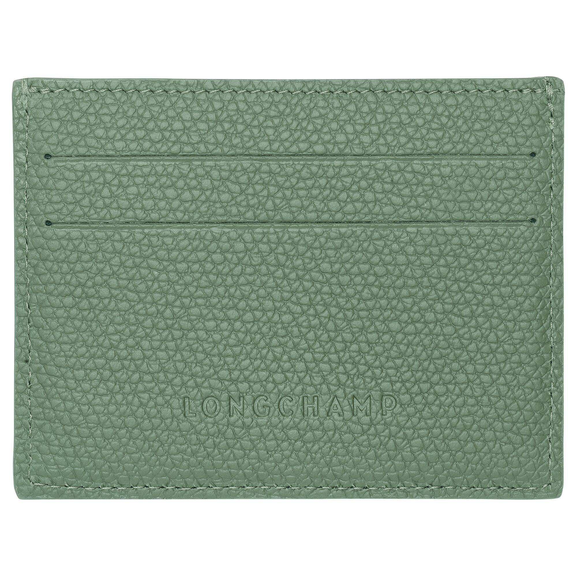 מחזיק כרטיסים ירוק מעור של המותג LONGCHAMP, עיצוב יוקרתי מבית אלפא, CHOZEN