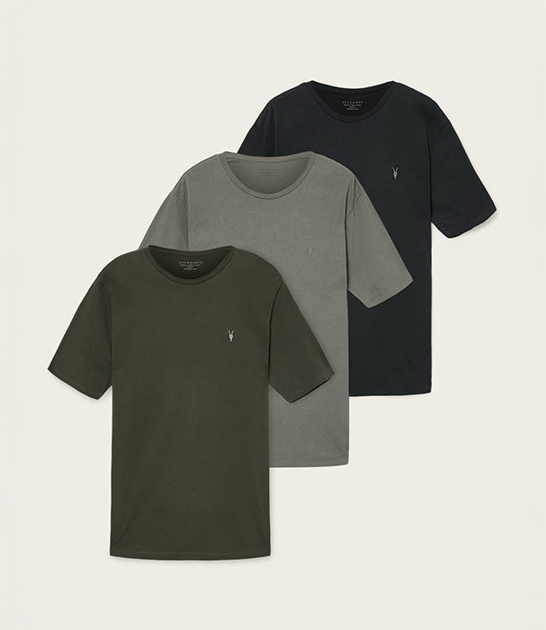 אול סיינטס מארז 3 טי-שירטים לוגו רקום TONIC SS CREW לגברים