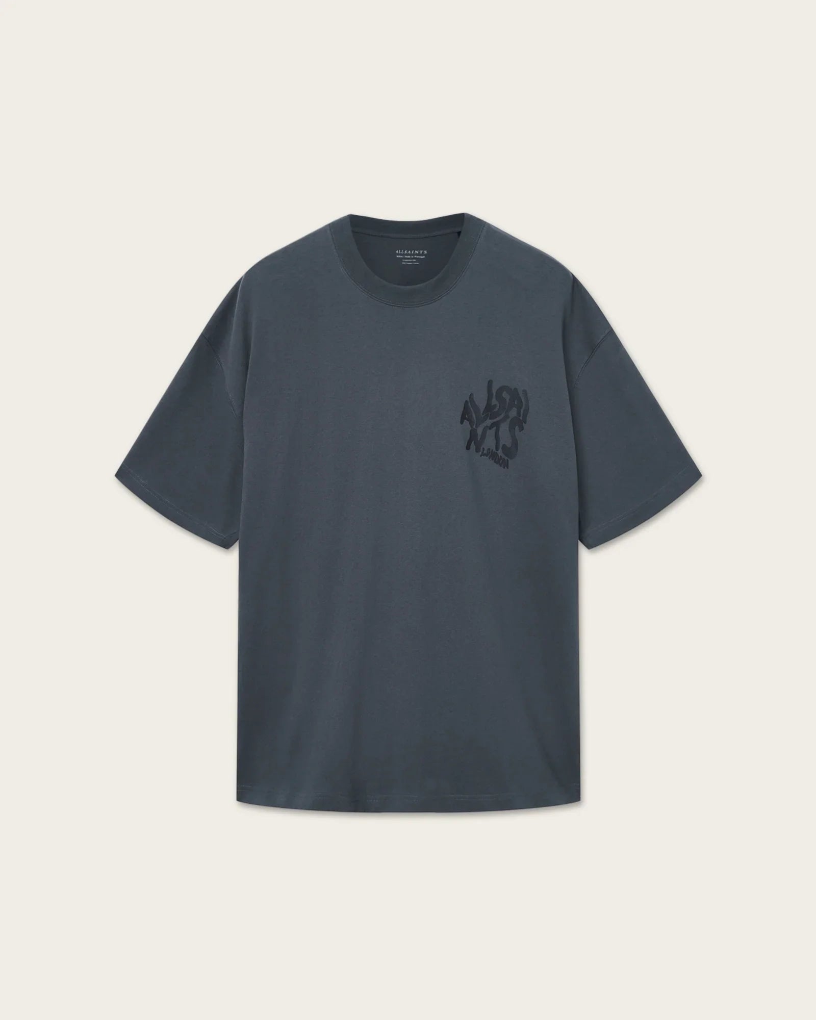 חולצת טי שירט כהה ממותגת ALLSAINTS לגברים, עיצוב מודרני ב-CHOZEN, אופנה יוקרתית