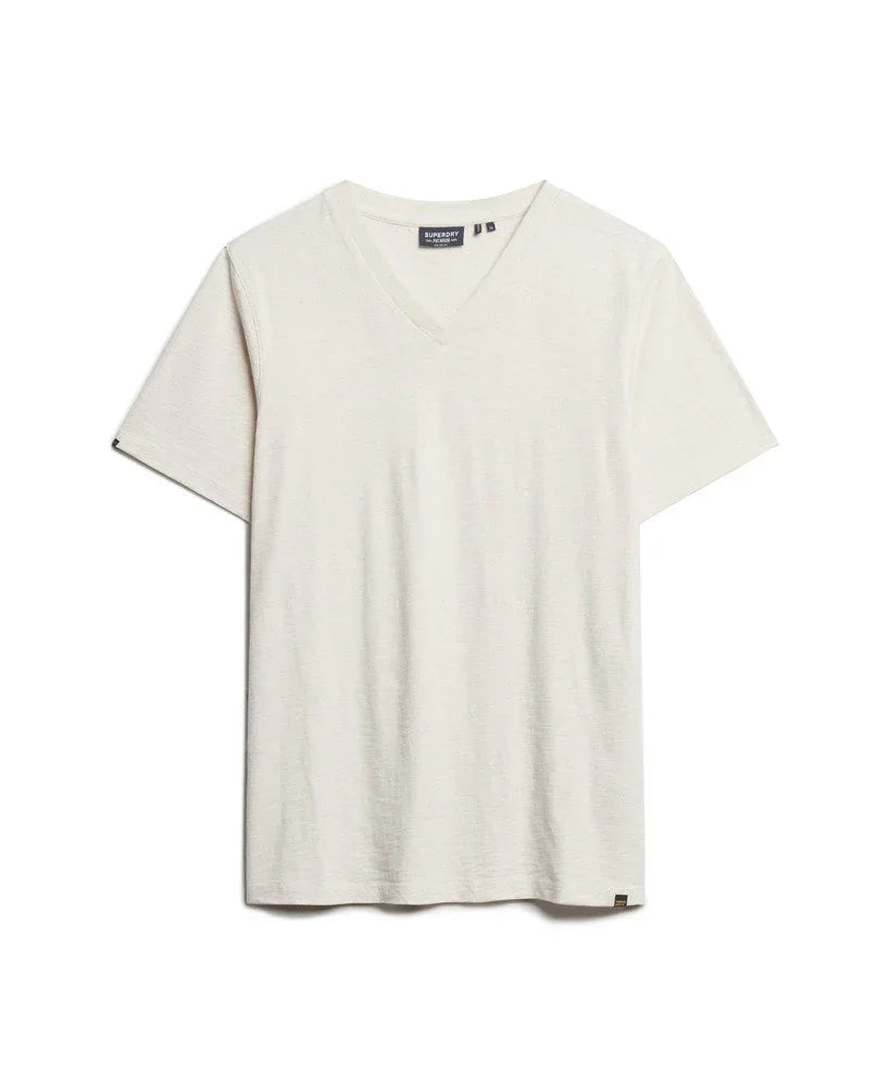 חולצת טי שירט לגבר עם מפתח V בצבע לבן, אופנה יוקרתית CHOZEN