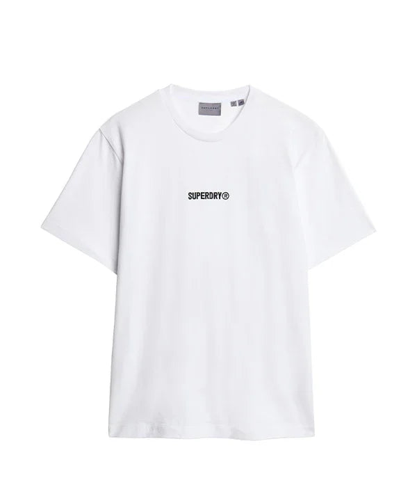 חולצת טי שירט לבנה לגבר עם לוגו SUPERDRY, אופנה איכותית מבית CHOZEN