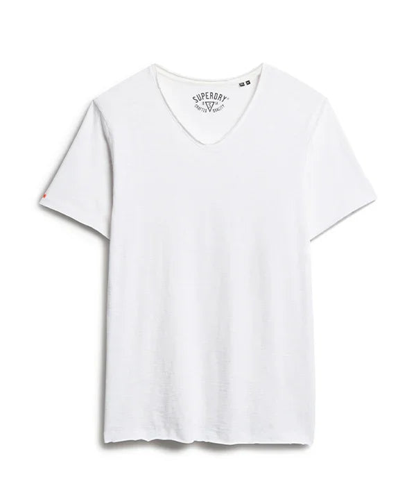 טי שירט לבנה עם מפתח V מבית Superdry לקבוצת אלפא, אופנה קז'ואל איכותית CHOZEN