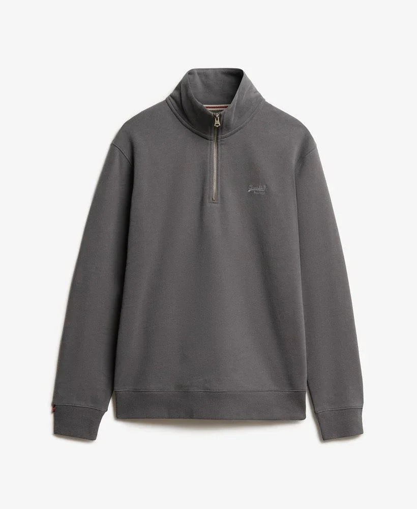 סווטשירט אפור עם רוכסן חצי, עיצוב מינימליסטי, קולקציית CHOZEN, לקבוצת אלפא