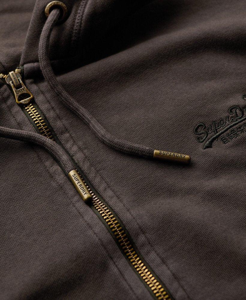 קפוצ'ון סופרדריי חום עם רוכסן זהב ותווית מותג, אופנת גברים CHOZEN