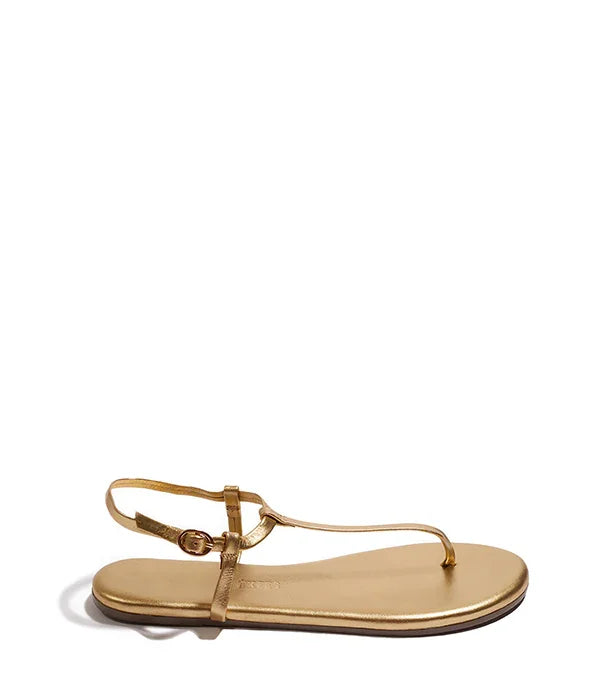 סנדל שטוח זהב יוקרתי לנשים, דגם קיץ מבית מותג מוביל ב-CHOZEN