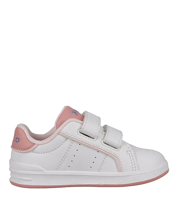 נעל ספורט לבנה לילדים עם סגירת ולקרו ועיטורי ורוד, CHOZEN מותגים מובילים