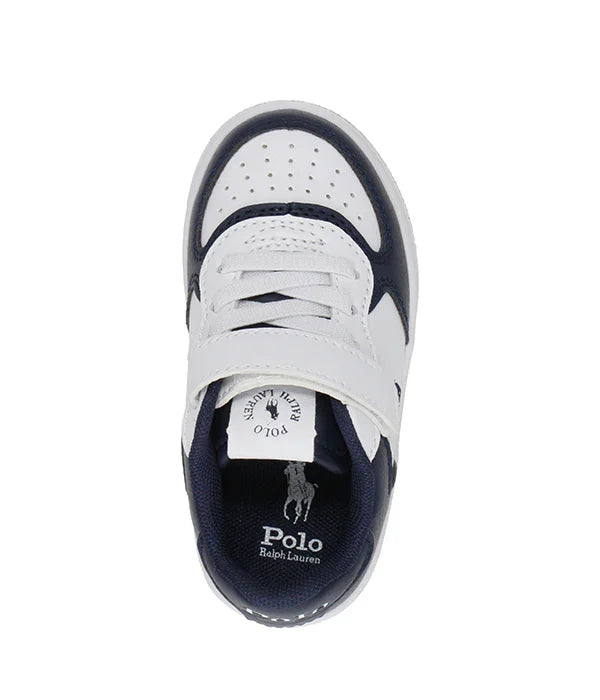 נעל סניקרס לילדים Polo Ralph Lauren בצבע לבן וכחול כהה, דגם יוקרתי מ-CHOZEN