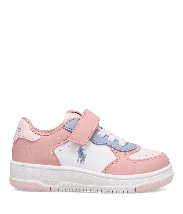 נעל סניקרס ורודה לילדים מבית פולו ראלף לורן, עם שרוכים וסקוץ' בעיצוב אלגנטי, CHOZEN