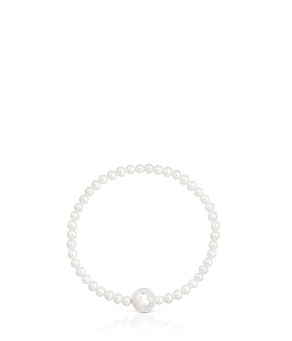 טואוס צמיד פנינים אלסטי Icon Pearl מכסף