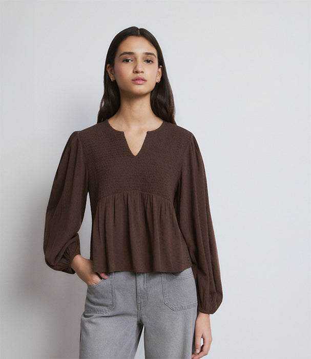 בראוני חולצה ארוכה לנשים