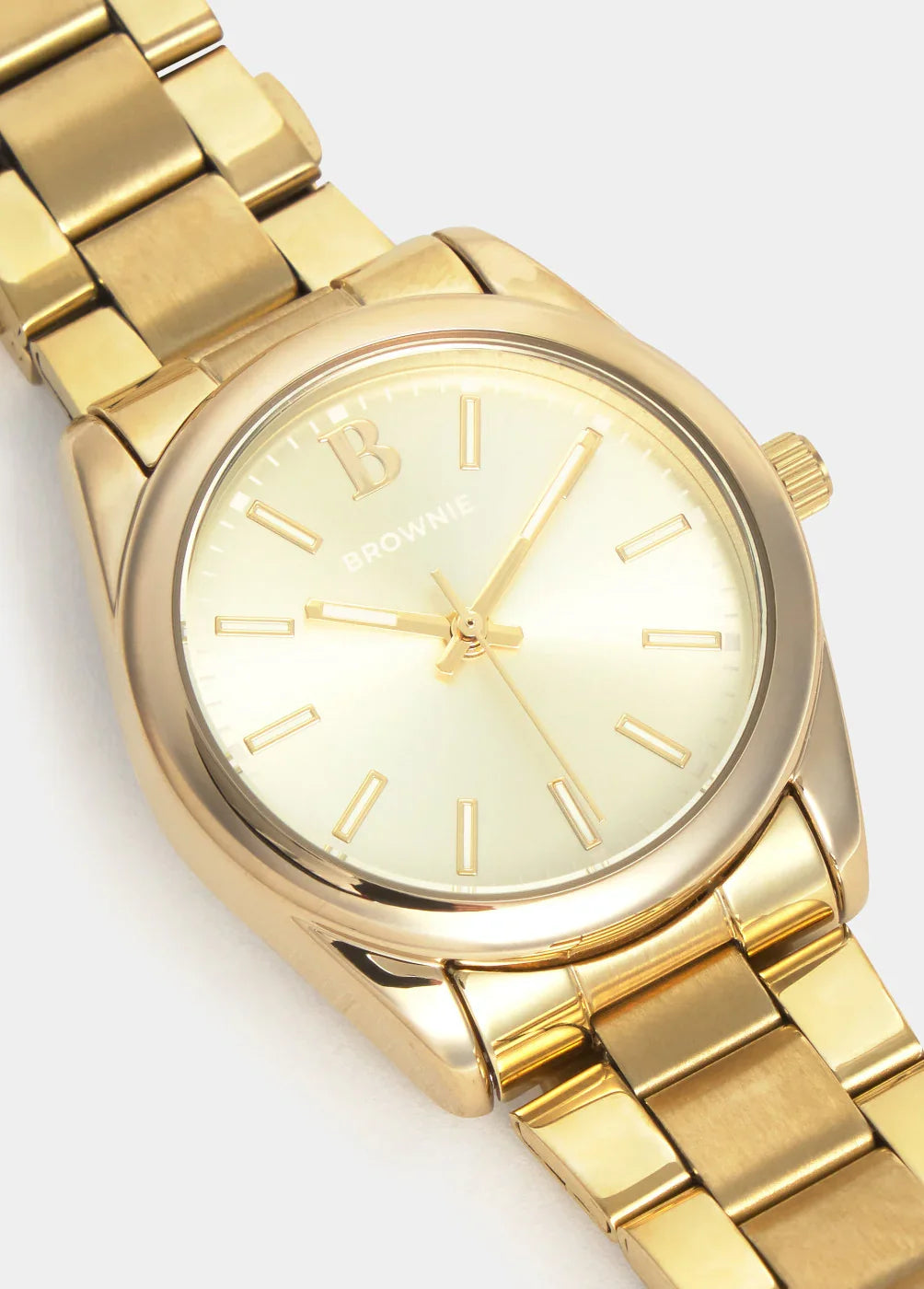 שעון יד זהב דגם BROWNIE בעיצוב אלגנטי, זכוכית שקופה, תצוגה מינימליסטית, מבית CHOZEN