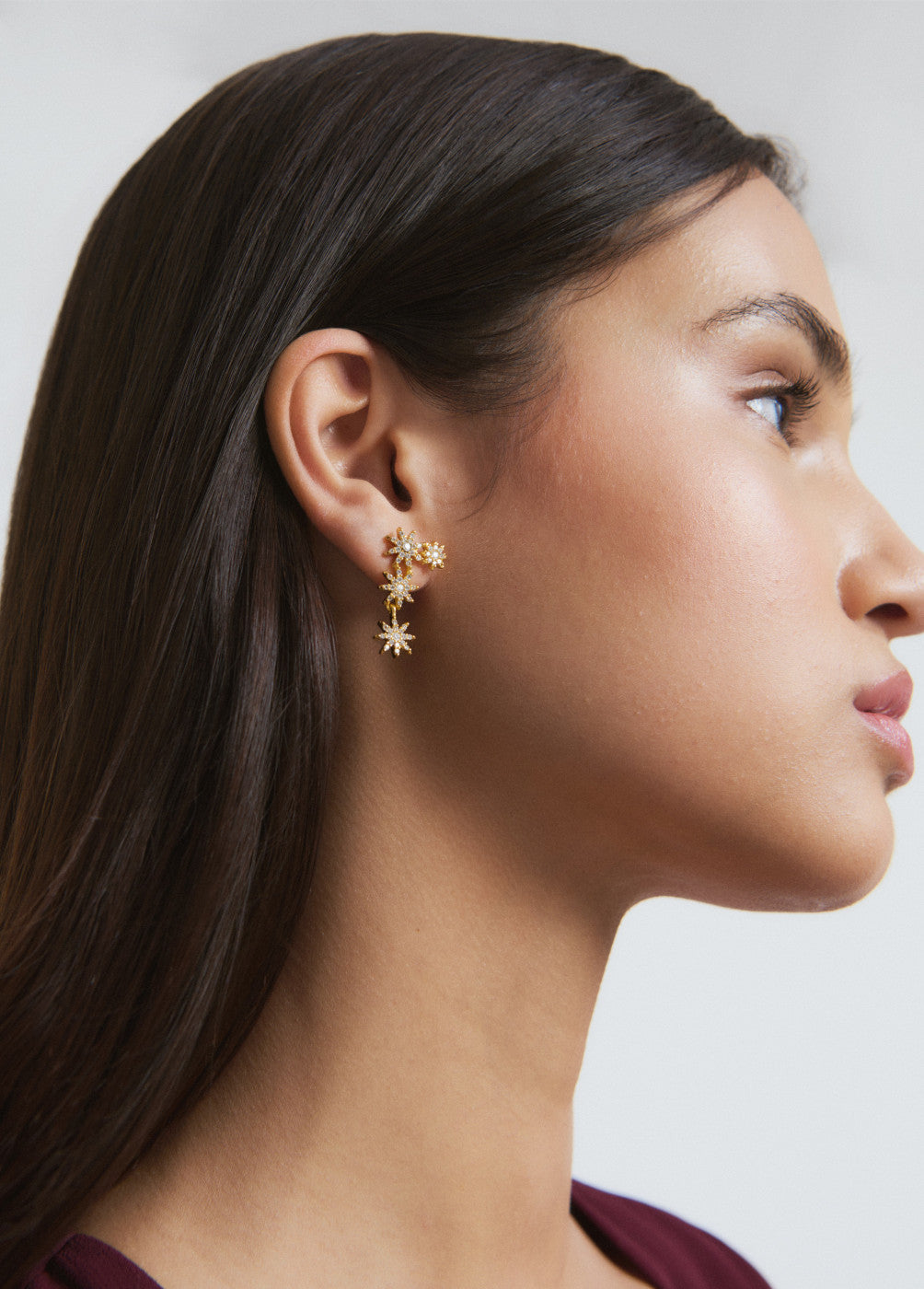 בראוני עגילים צמודים לנשים