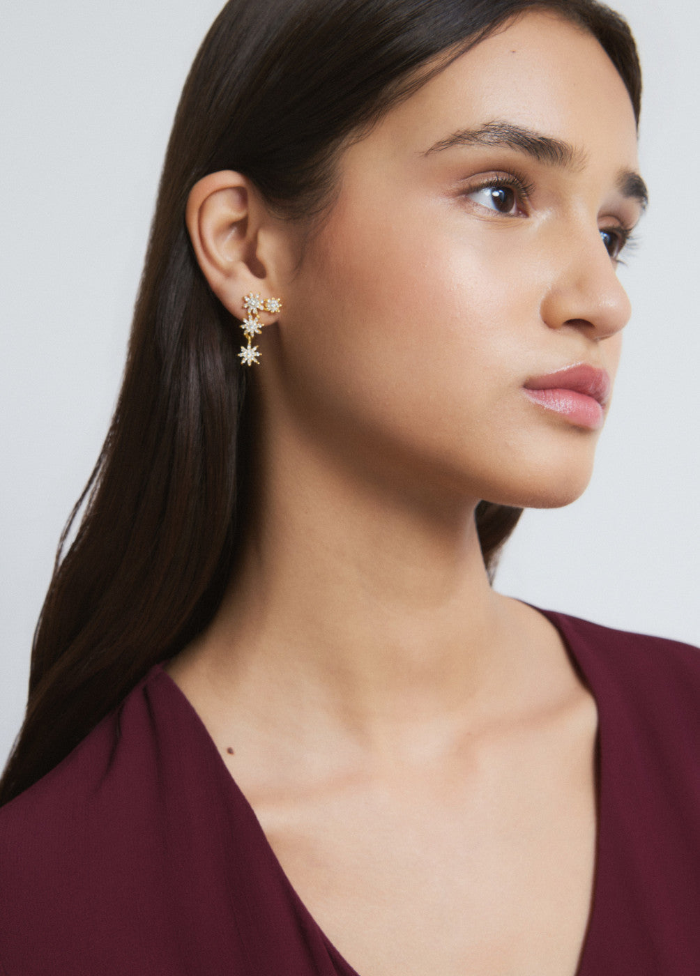 בראוני עגילים צמודים לנשים