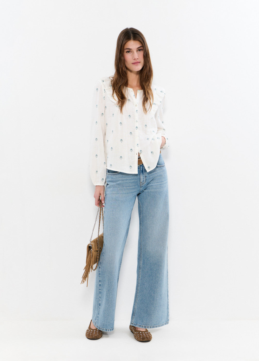 בראוני חולצה ארוכה לנשים