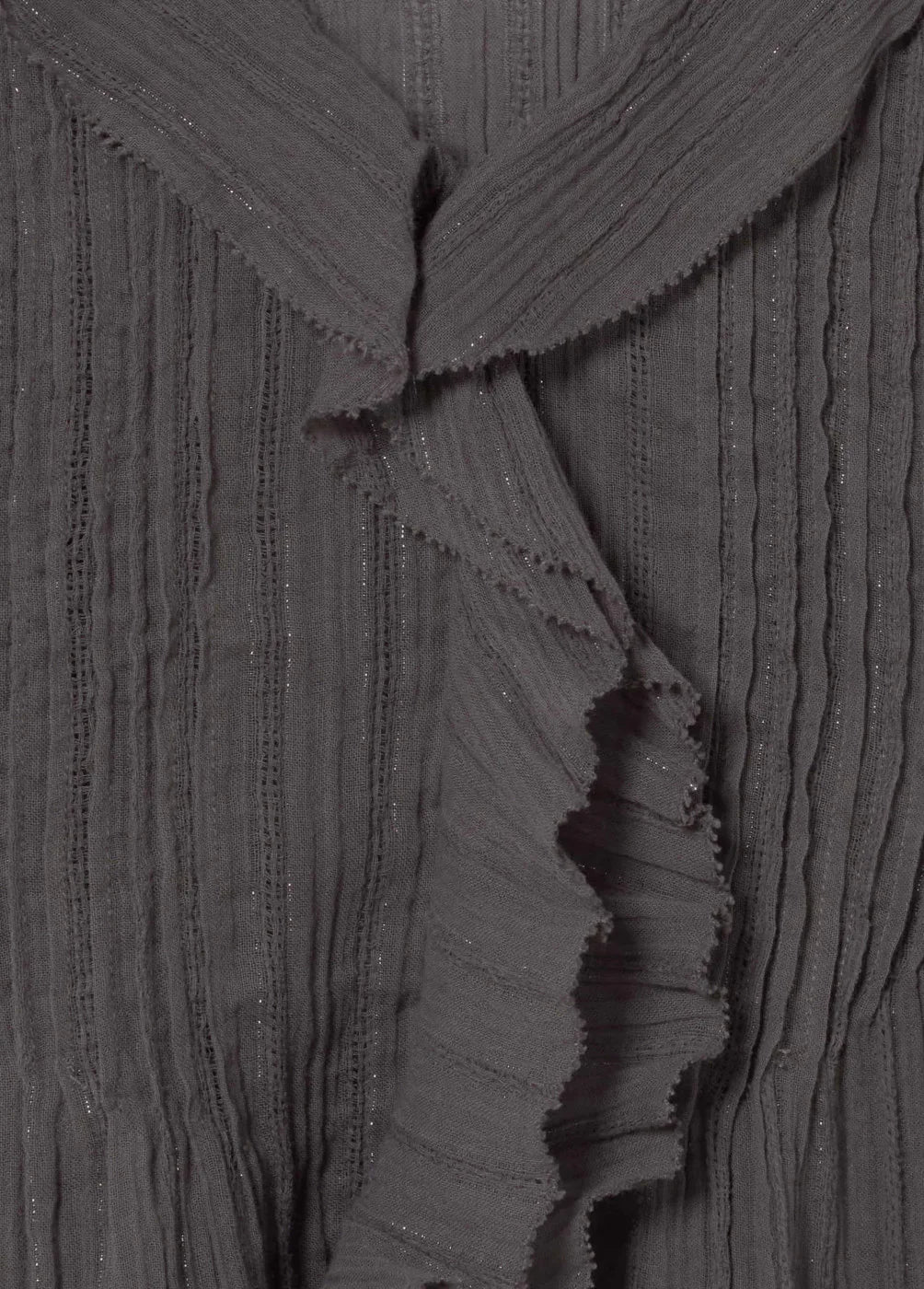 בד שחור עם טקסטורה פסים וקפל רך, אופנה יוקרתית CHOZEN