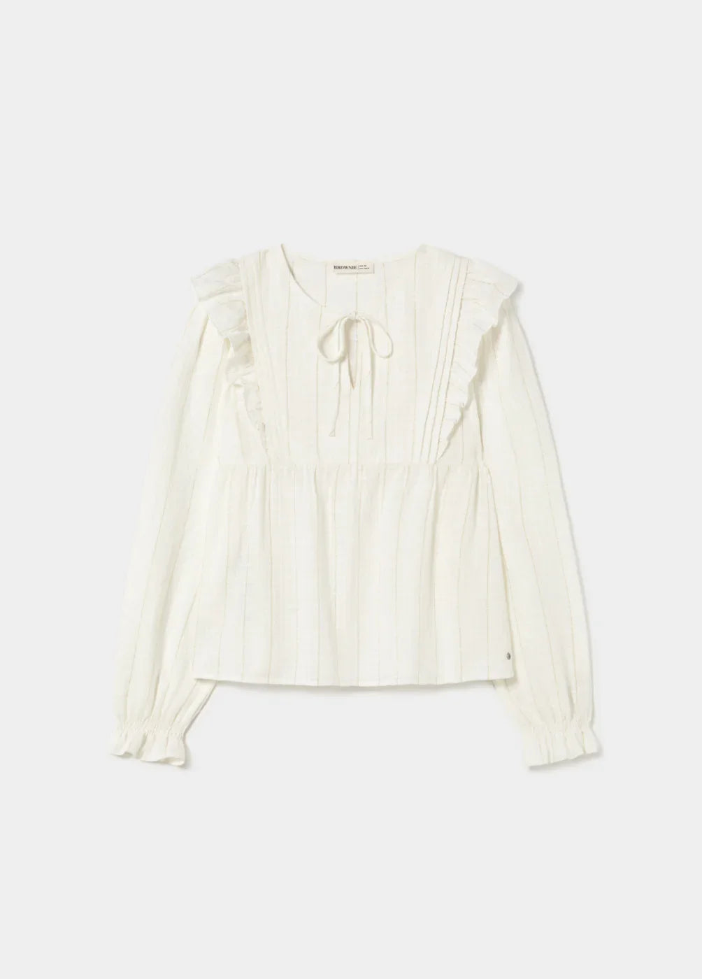 חולצה לבנה לנשים עם שרוולים ארוכים ותחרה, אופנה יוקרתית ב-CHOZEN