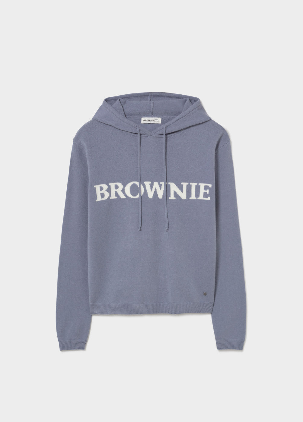 קפוצ׳ון נשים בצבע סגול כהה עם כיתוב BROWNIE, שרוך כובע, עיצוב קז׳ואל