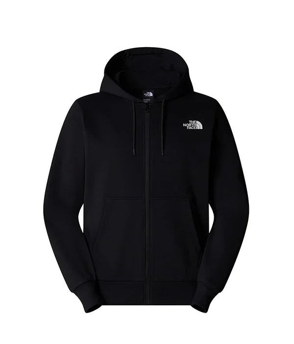 סווטשירט קפוצ'ון שחור The North Face עם רוכסן ולוגו לבן, מותגים מובילים ב-CHOZEN