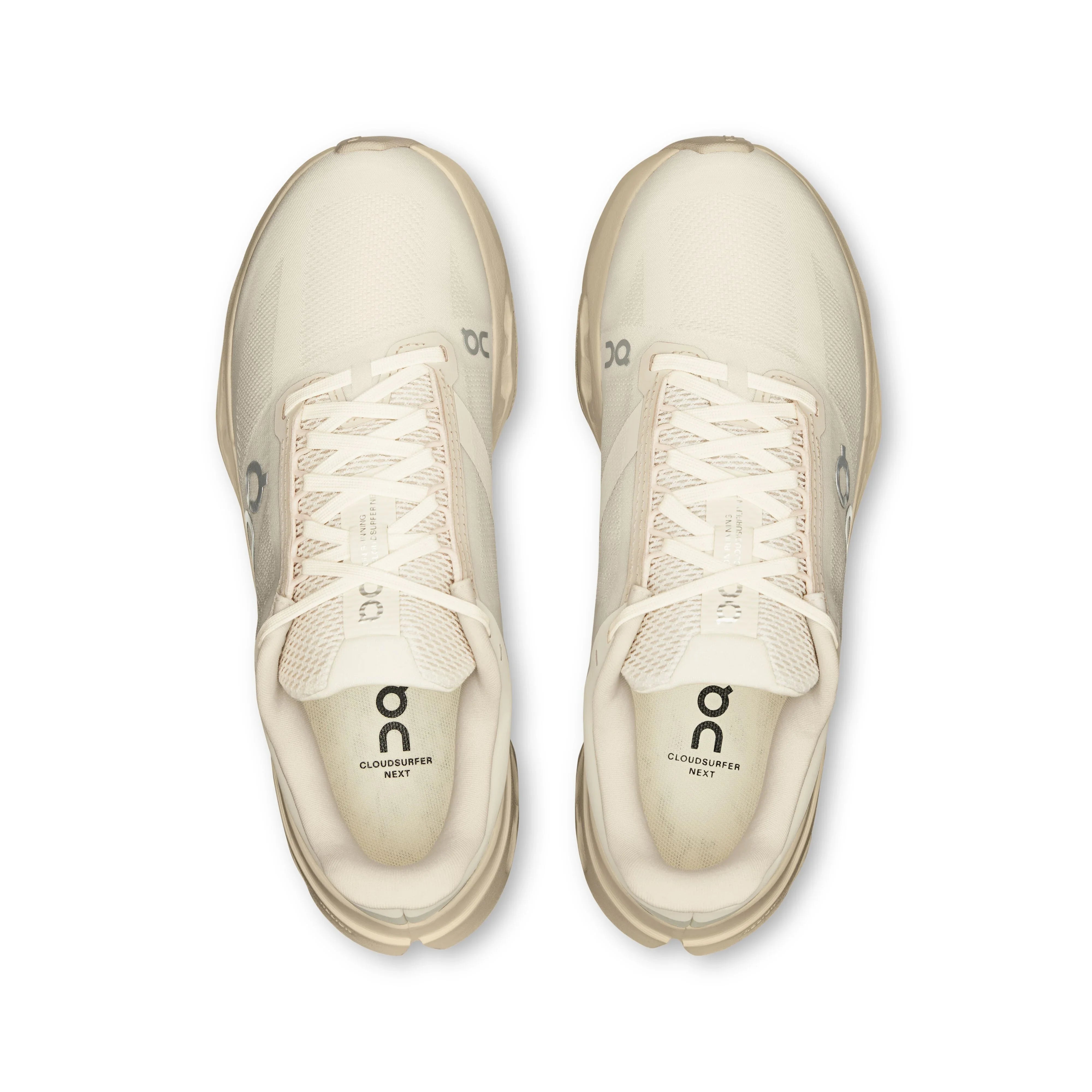 נעלי ספורט ON Cloudsurfer Next בצבע שמנת, מבט עליון, ייבוא קבוצת אלפא, CHOZEN