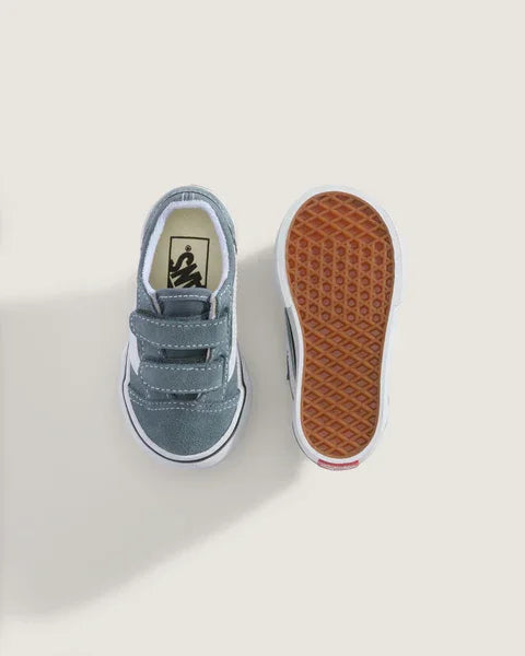 נעלי ילדים ונאס עם סוליה גומי, צבע כחול ולבן, דגם טרנדי ב-CHOZEN