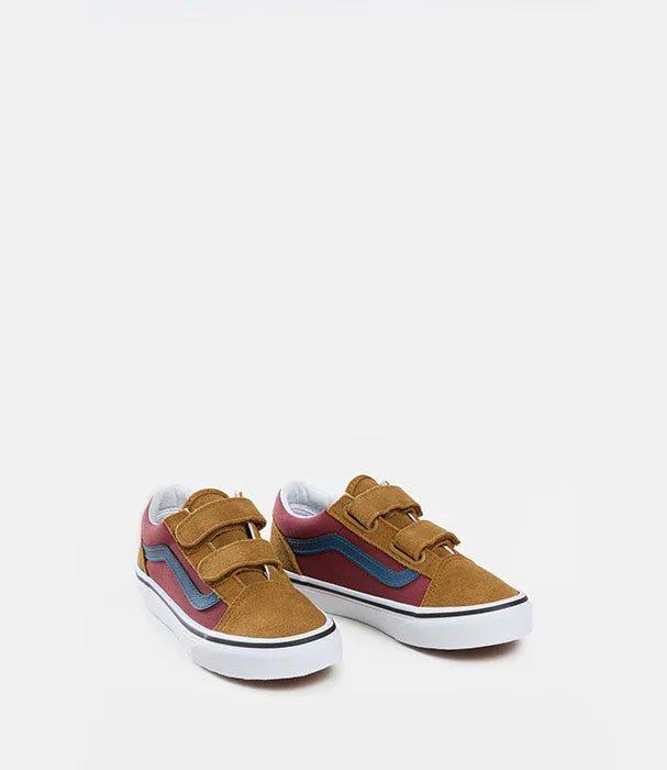 נעלי ילדים חומות עם סקוצ'ים ודגם צד צבעוני של מותג מוביל ב-CHOZEN