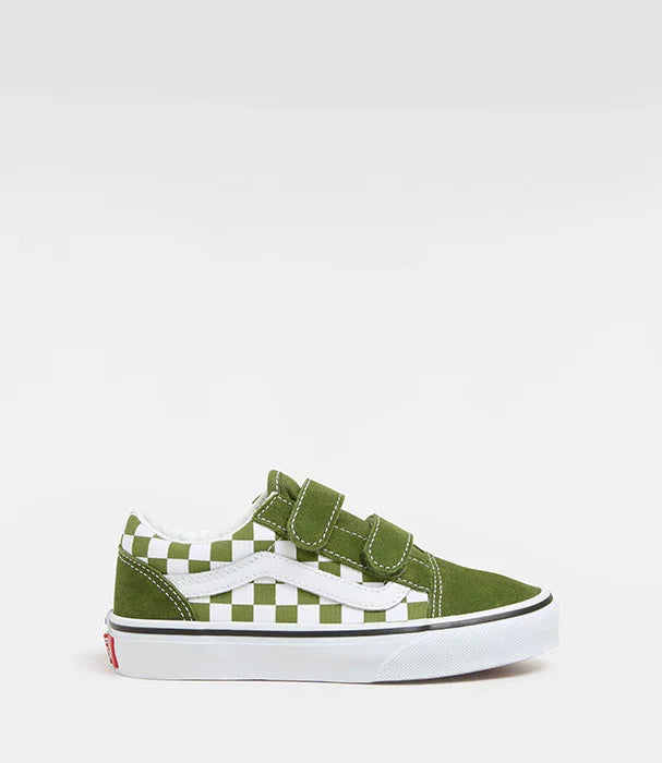 נעל ואנס ירוקה דגם משובץ עם סקוץ', נעלי סניקרס אופנתיות ילדים, CHOZEN