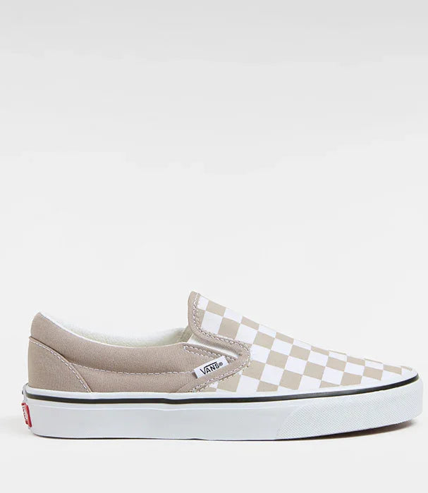 נעל ואנס סליפ און דגם לוח שחמט בז' ולבן, מבית CHOZEN קבוצת אלפא