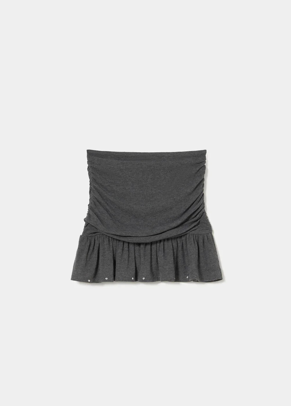 חצאית טיוב כהה לנשים, עיצוב רפוי עם קפל וגימור מכווץ, מבית CHOZEN בקבוצת אלפא