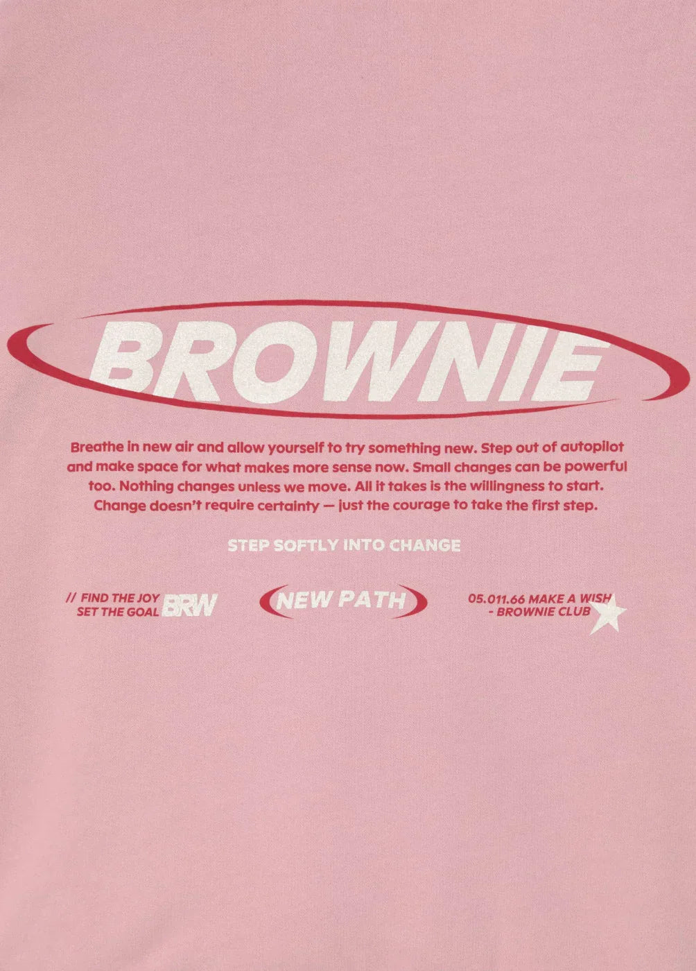 חולצת טריקו ורודה עם הדפס טקסט גדול BROWNIE, סגנון אופנה לנשים, קמפיין CHOZEN